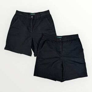 Lauren Ralph Lauren Chino Shorts Bundle Lot of 2 High Waist Black Women Waist 29